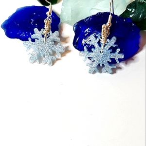 Custom Made Sterling Silver Snowflake Earrings